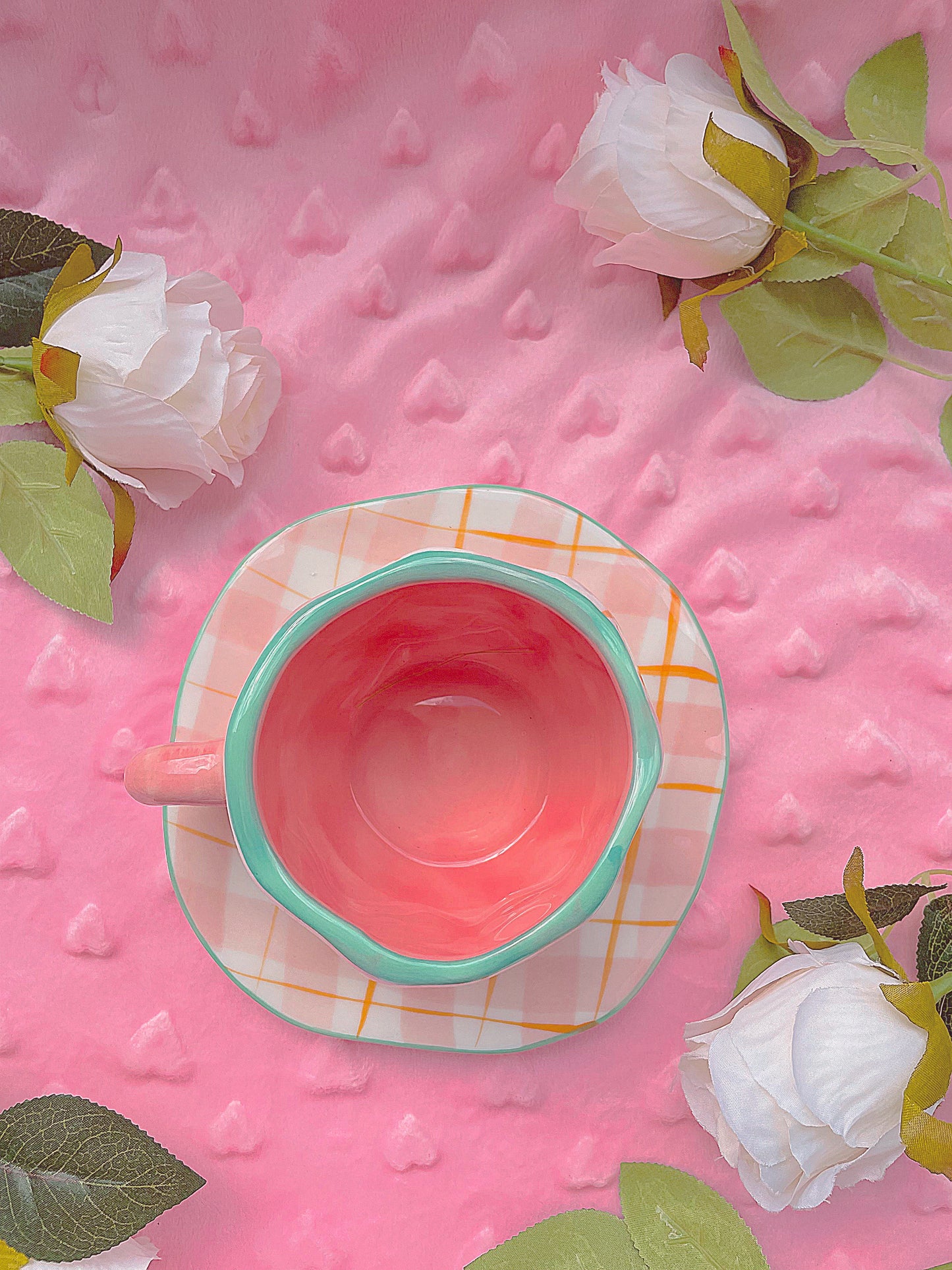 Vintage Coquette Mug Pink Retro plaid