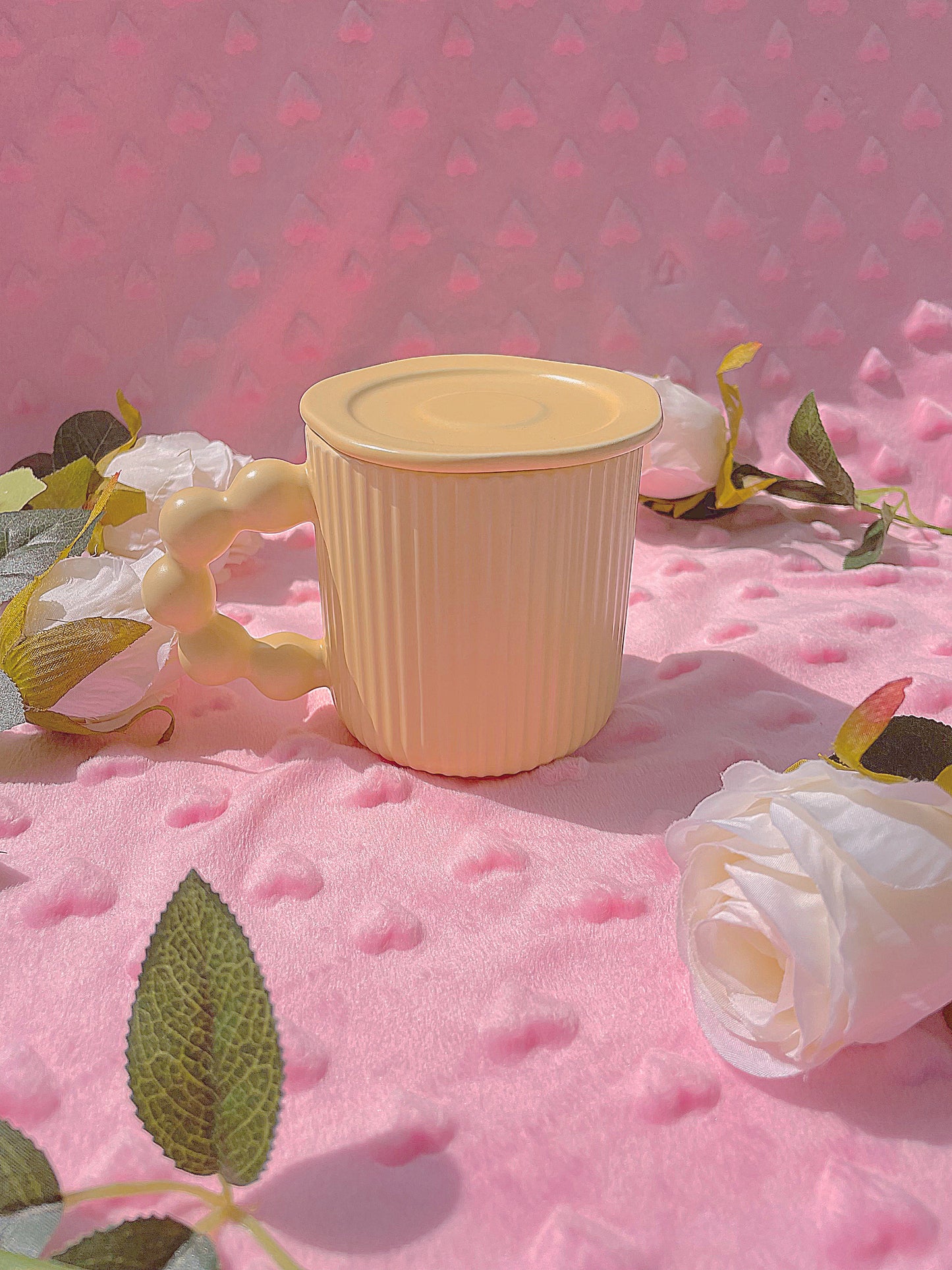 Yellow Bubbly handle Mug