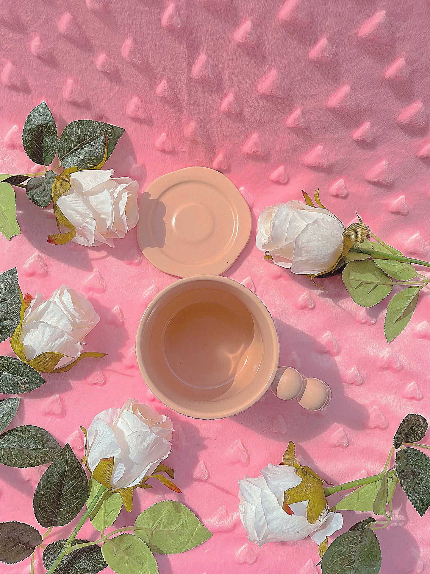 Peach Bubbly handle Mug