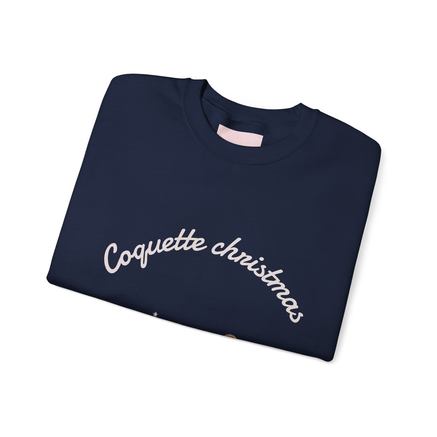 Christmas Crewneck Sweatshirt — "Coquette Christmas" Gingerbread & Tree Holiday Pullover