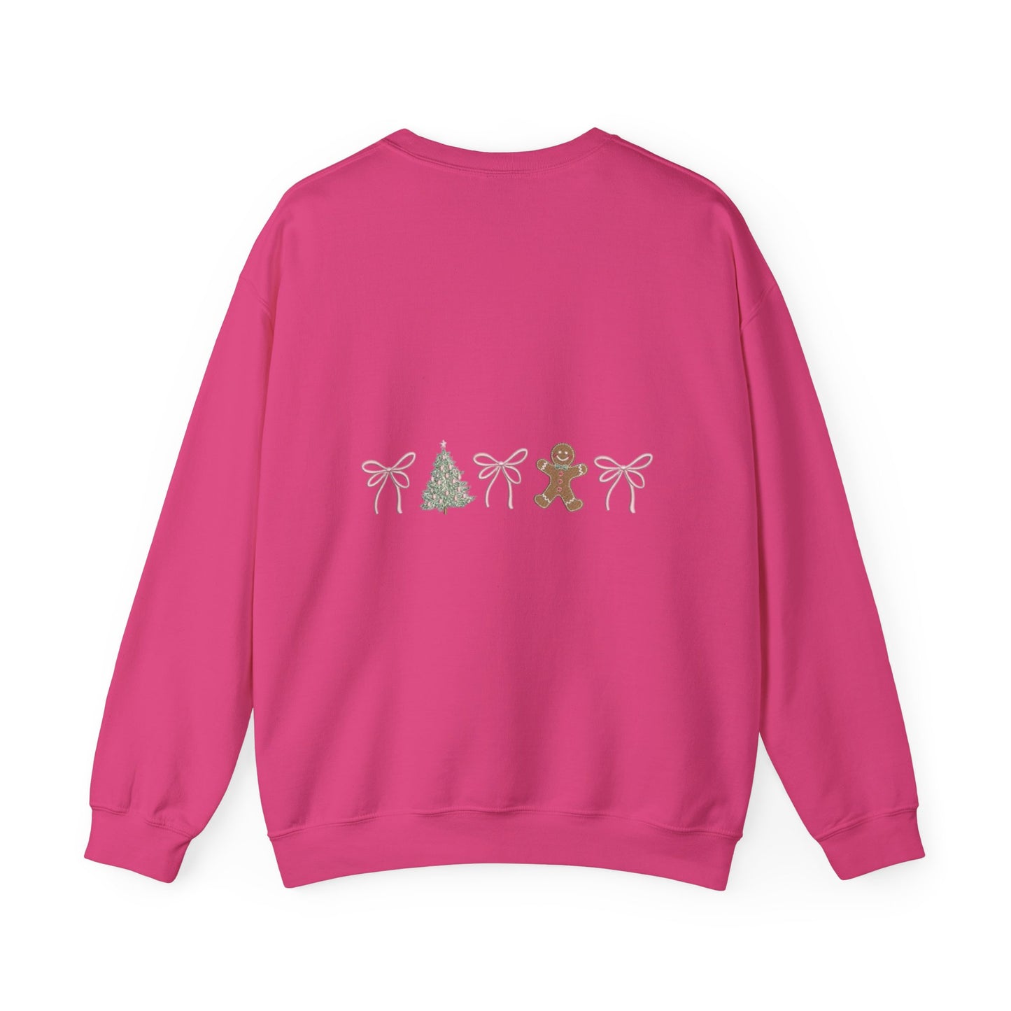 Christmas Crewneck Sweatshirt — "Coquette Christmas" Gingerbread & Tree Holiday Pullover