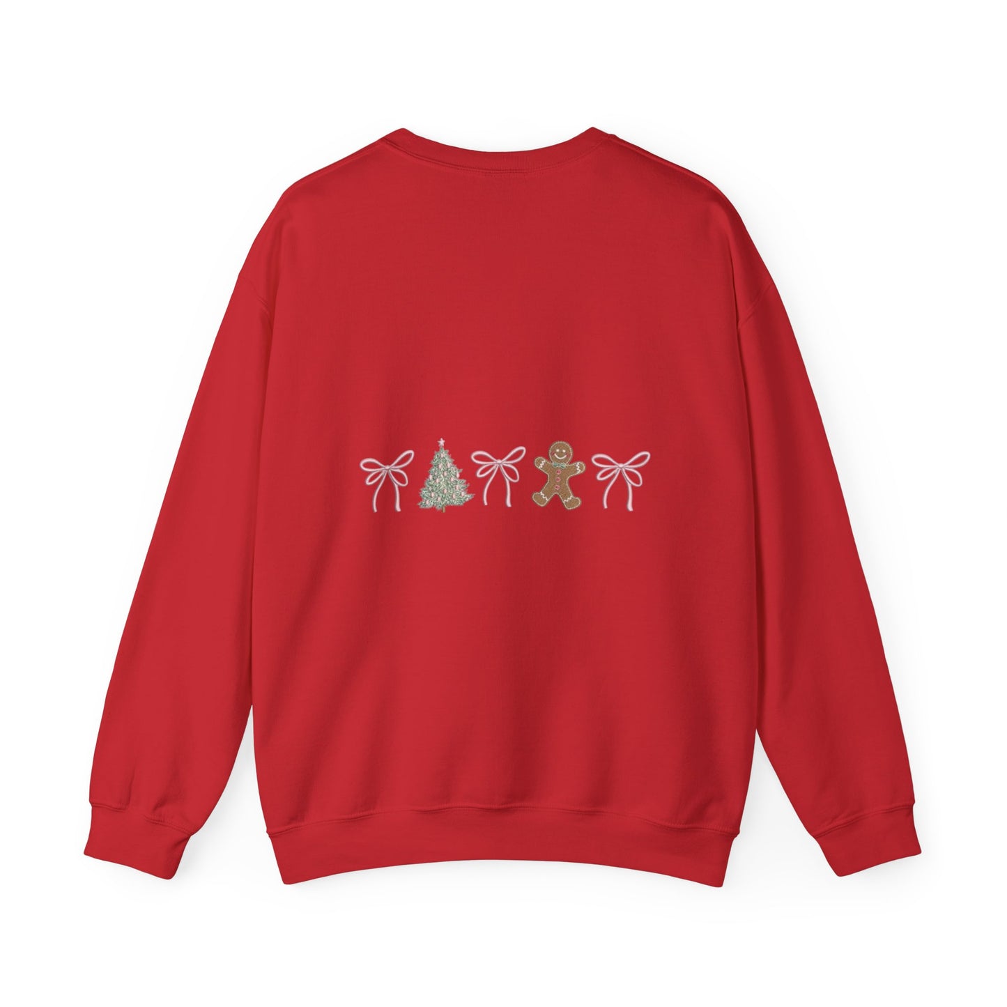 Christmas Crewneck Sweatshirt — "Coquette Christmas" Gingerbread & Tree Holiday Pullover