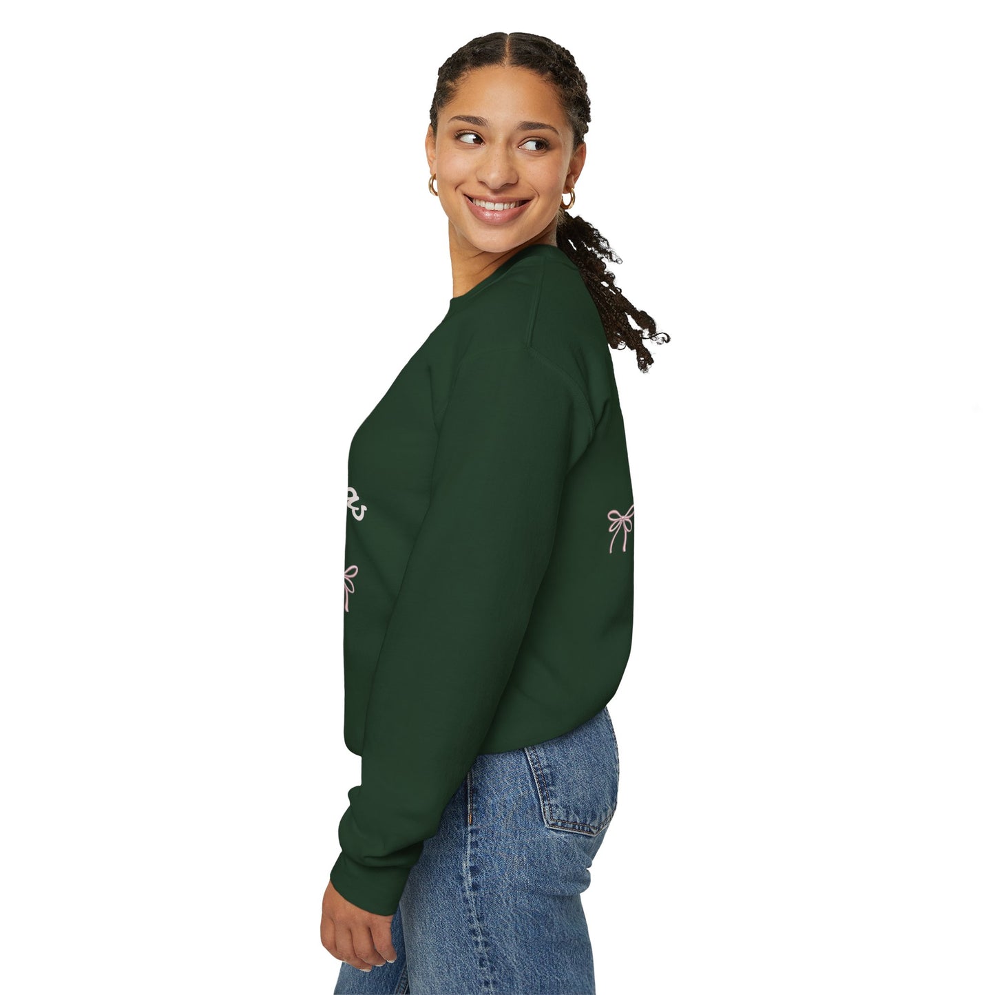 Christmas Crewneck Sweatshirt — "Coquette Christmas" Gingerbread & Tree Holiday Pullover