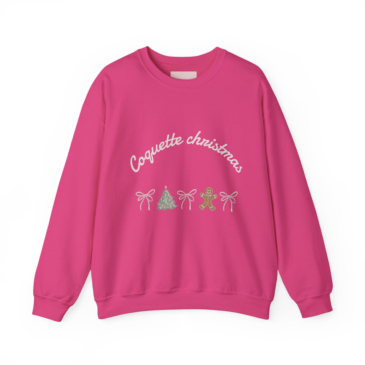 Christmas Crewneck Sweatshirt — "Coquette Christmas" Gingerbread & Tree Holiday Pullover