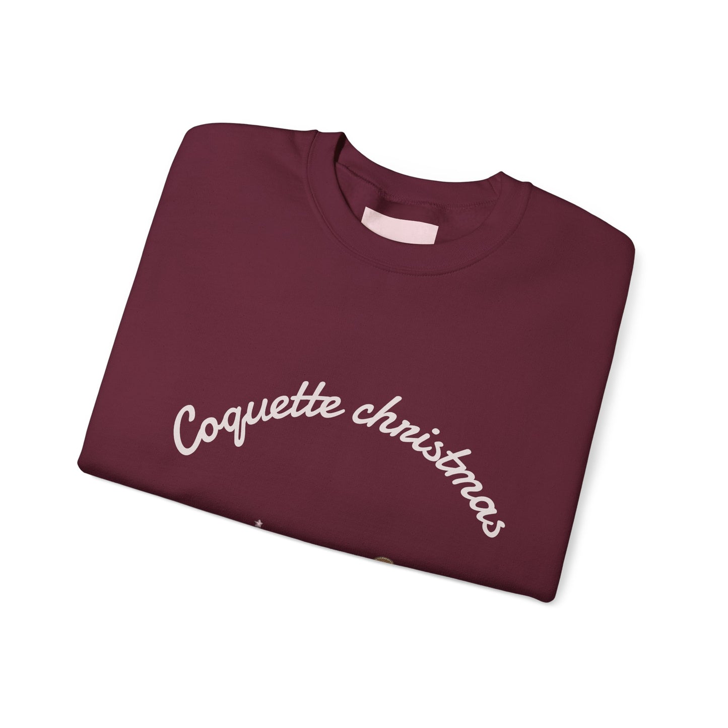 Christmas Crewneck Sweatshirt — "Coquette Christmas" Gingerbread & Tree Holiday Pullover