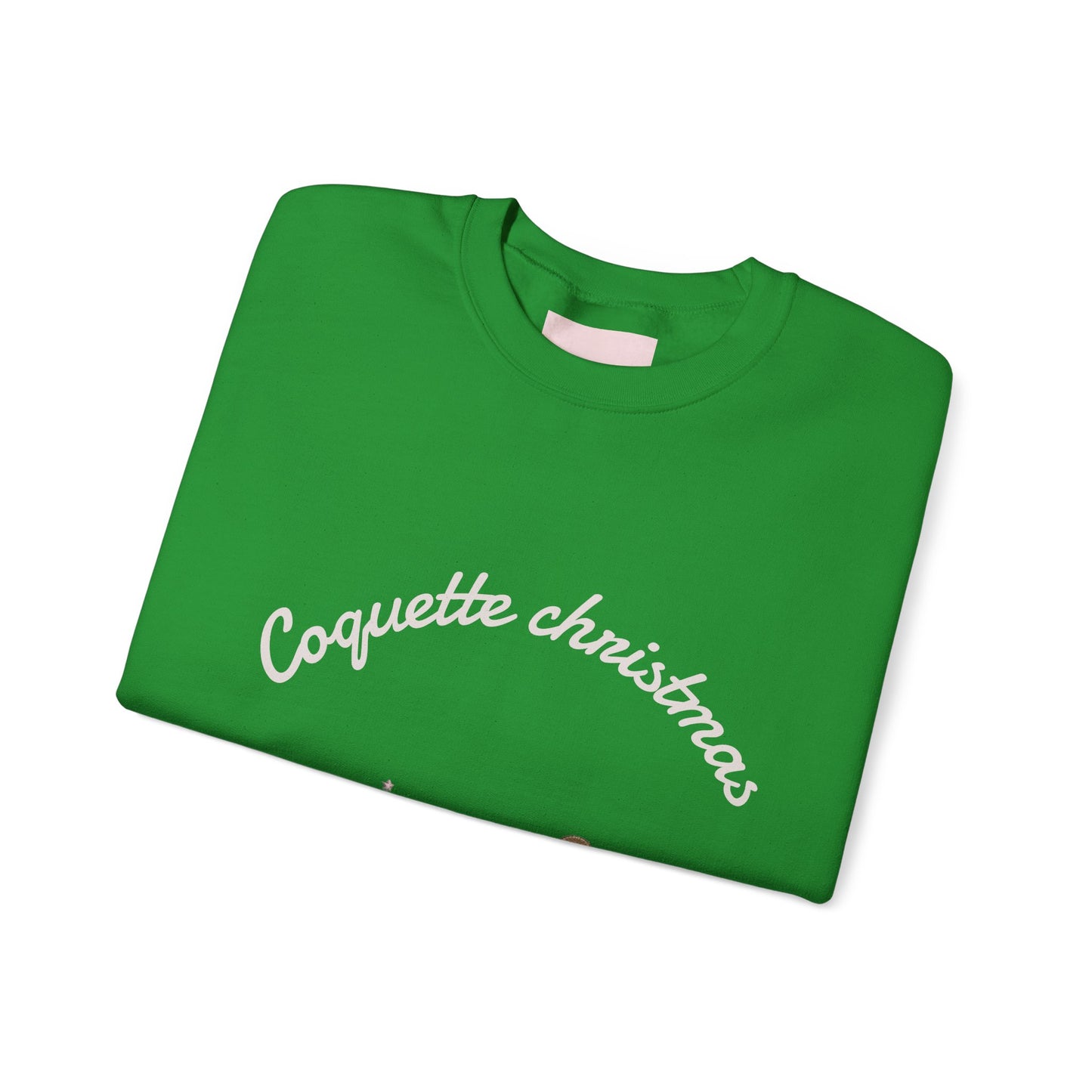 Christmas Crewneck Sweatshirt — "Coquette Christmas" Gingerbread & Tree Holiday Pullover