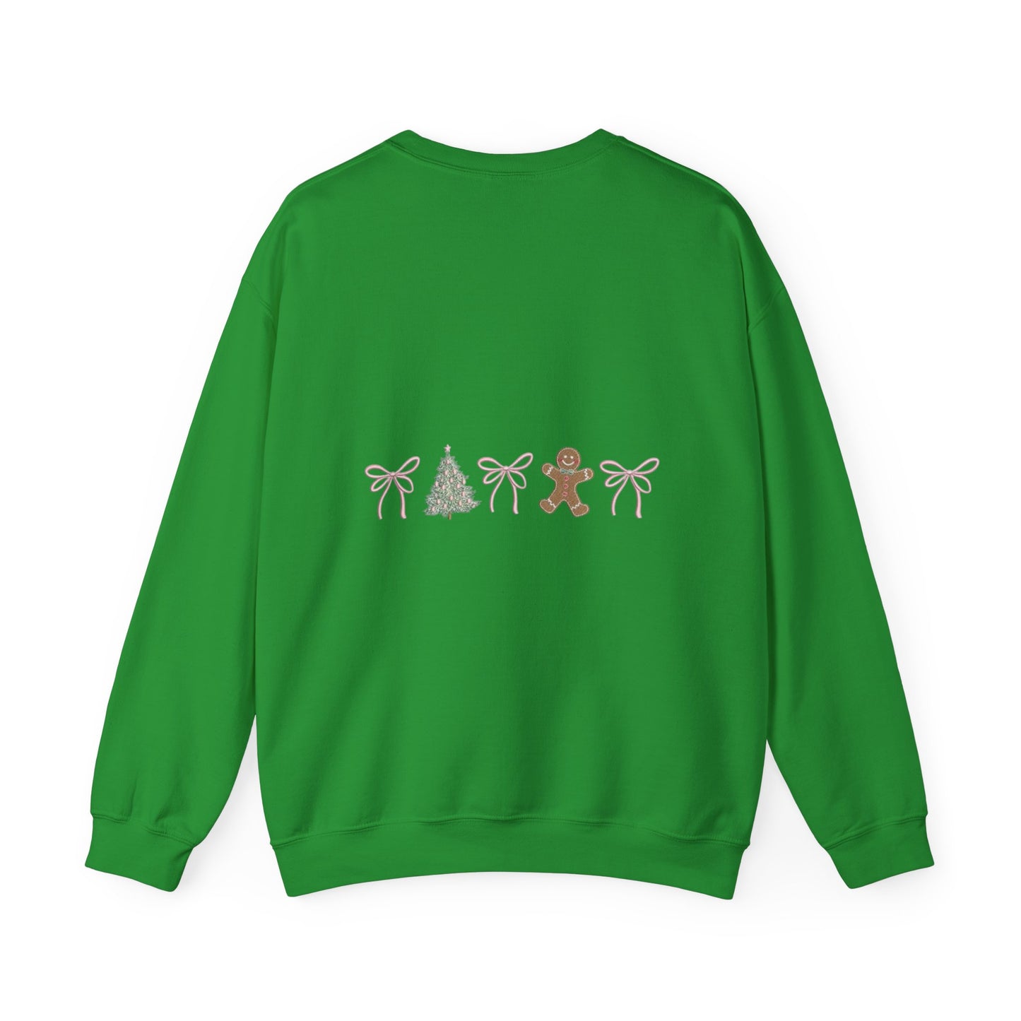 Christmas Crewneck Sweatshirt — "Coquette Christmas" Gingerbread & Tree Holiday Pullover