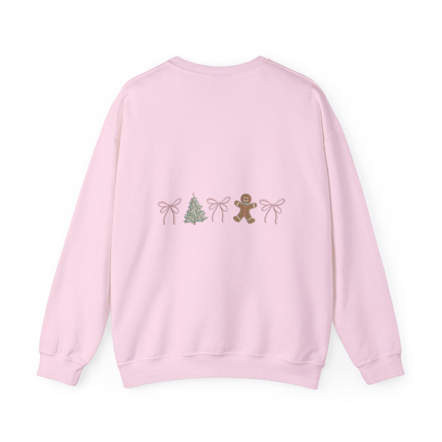 Christmas Crewneck Sweatshirt — "Coquette Christmas" Gingerbread & Tree Holiday Pullover
