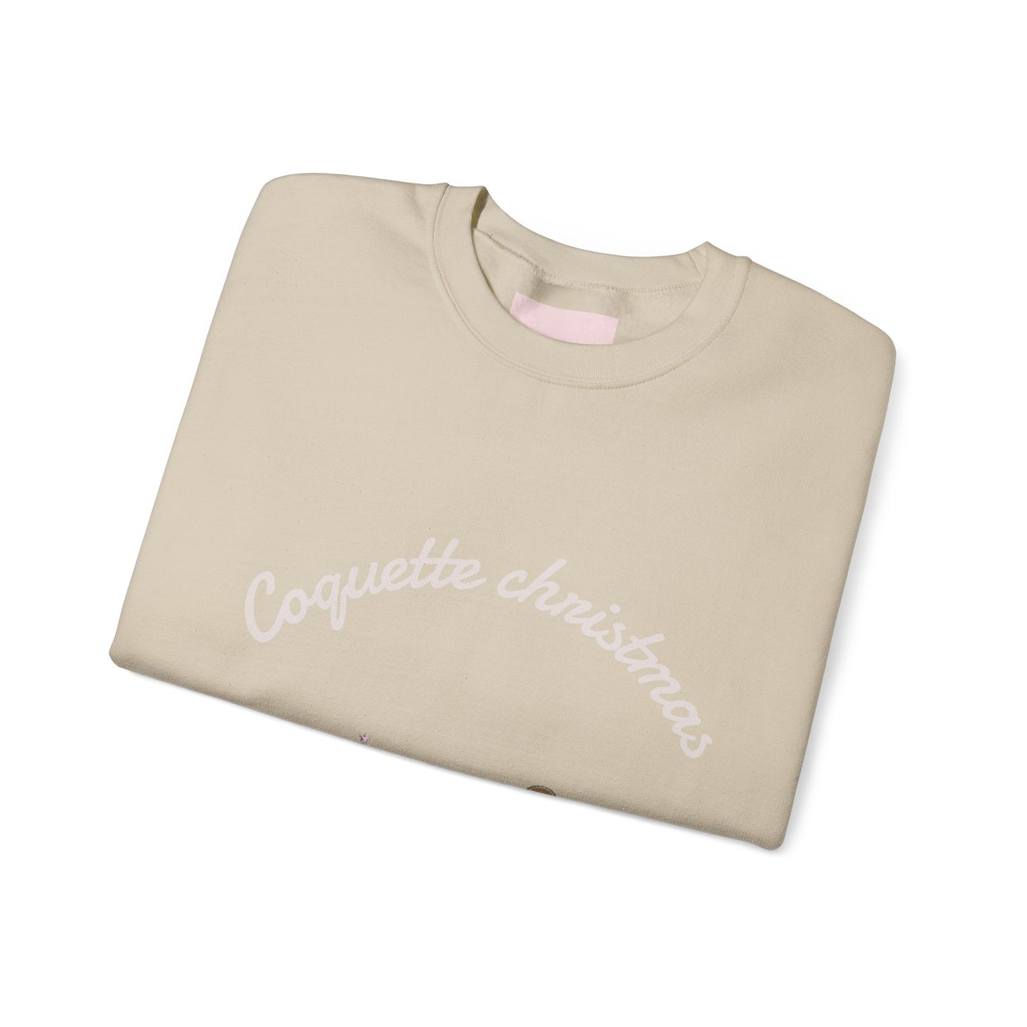 Christmas Crewneck Sweatshirt — "Coquette Christmas" Gingerbread & Tree Holiday Pullover