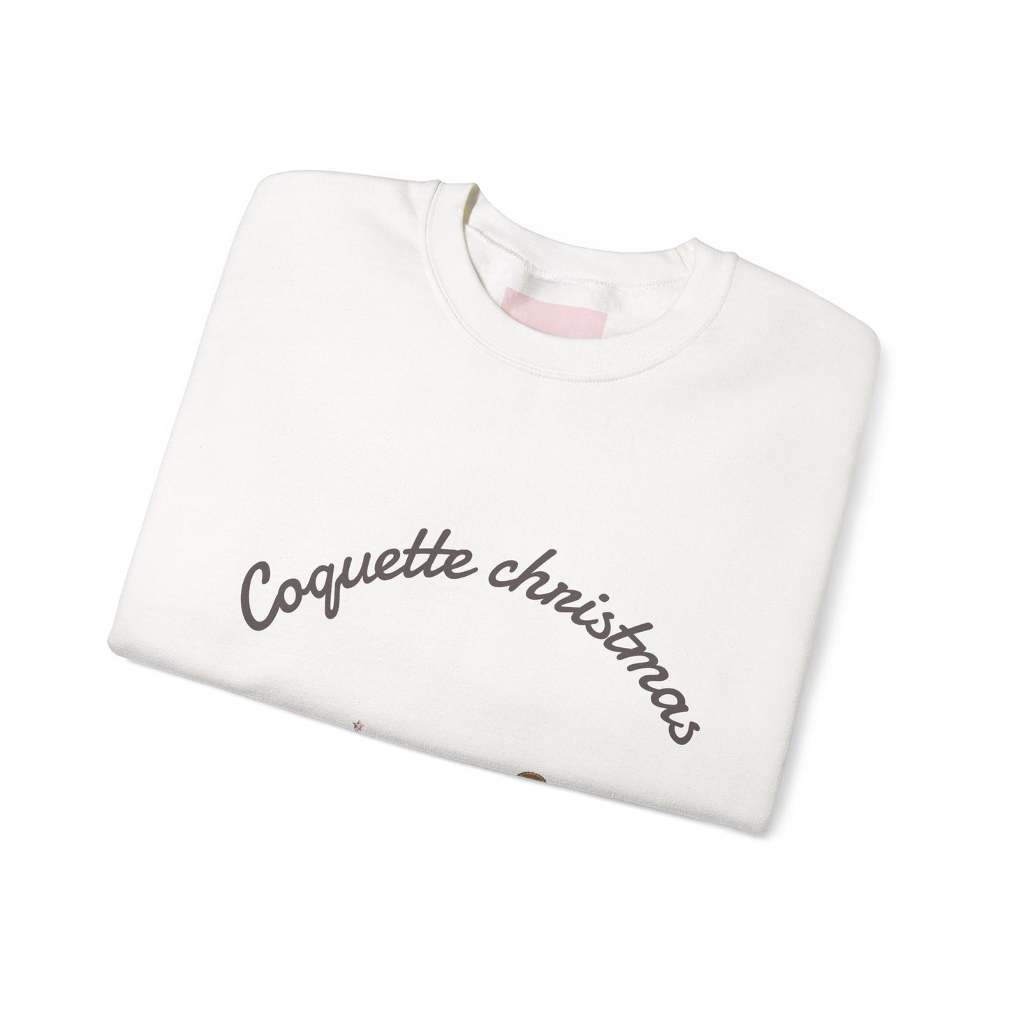 Christmas Crewneck Sweatshirt — "Coquette Christmas" Gingerbread & Tree Holiday Pullover