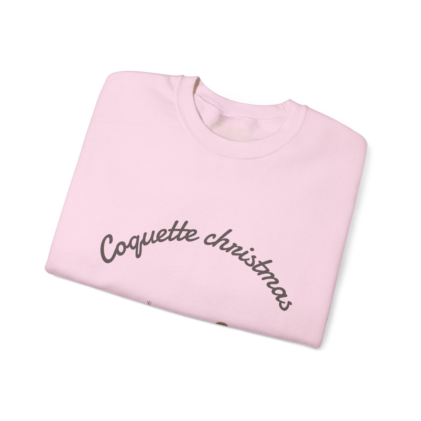 Christmas Crewneck Sweatshirt — "Coquette Christmas" Gingerbread & Tree Holiday Pullover