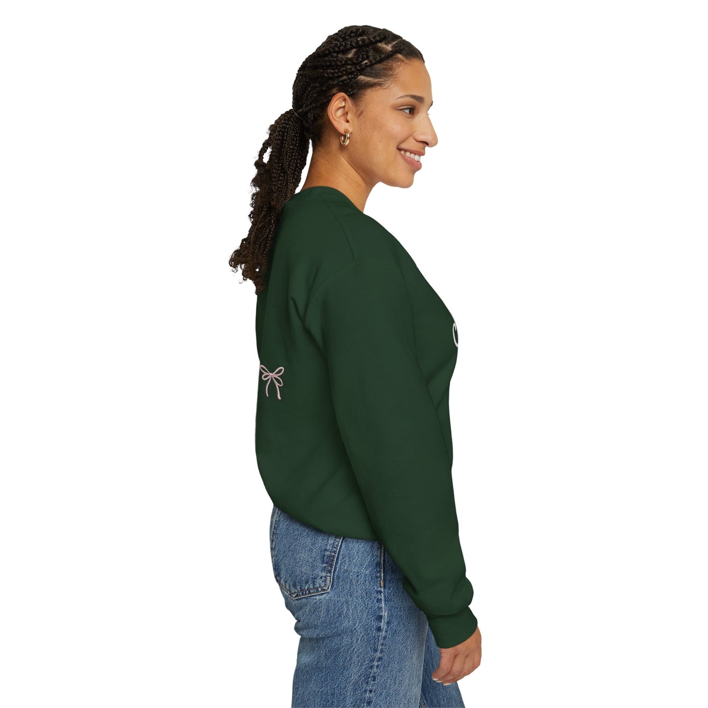 Christmas Crewneck Sweatshirt — "Coquette Christmas" Gingerbread & Tree Holiday Pullover
