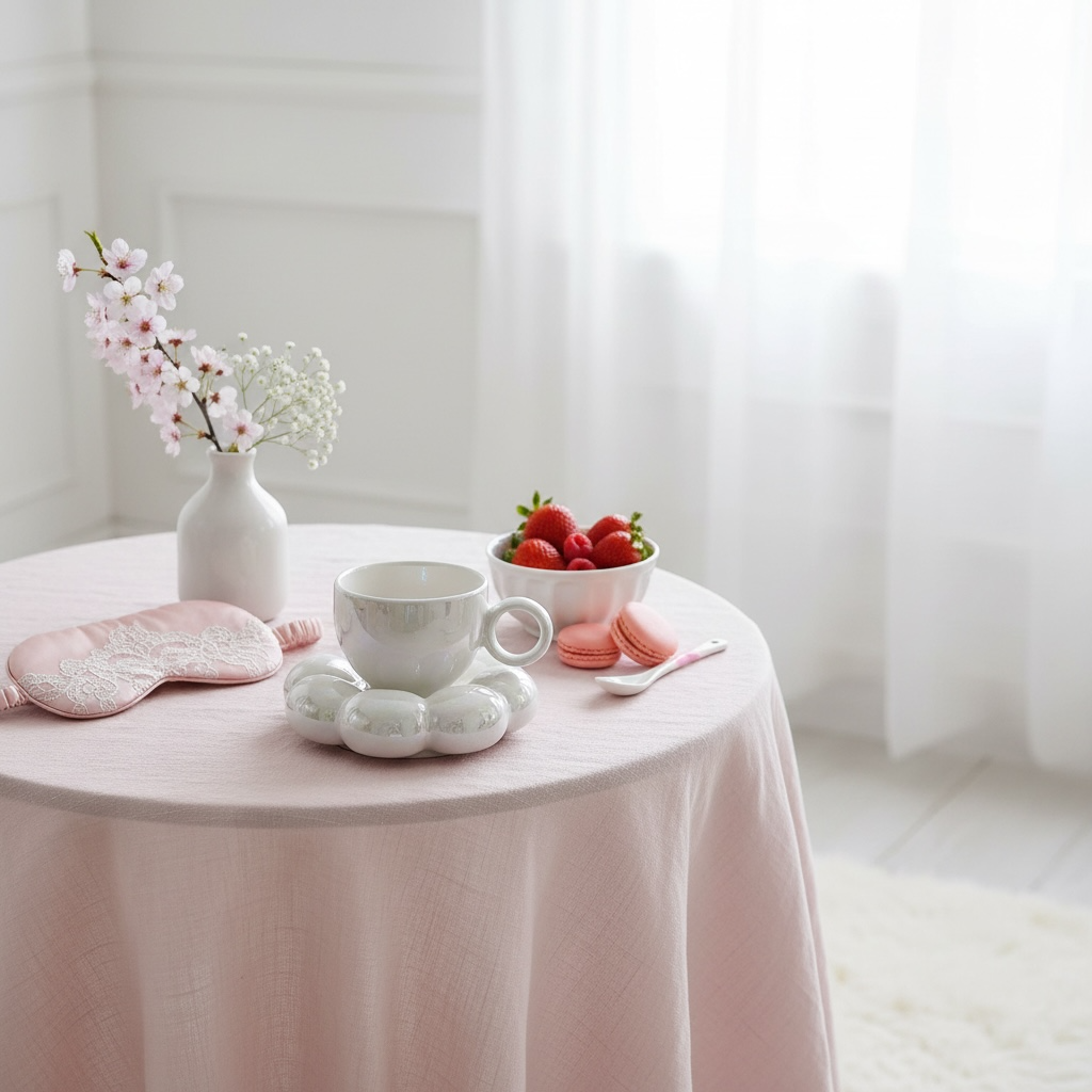 Aesthetic Gläser perleweiße Wolkenblumen Tasse