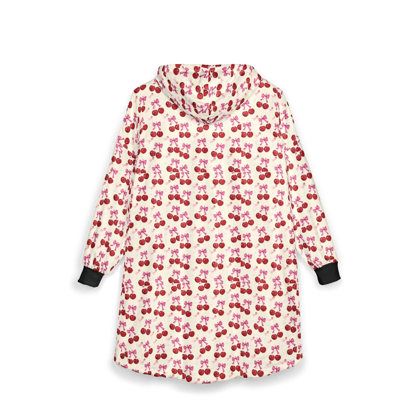 Cozy Cherry Hooded Blanket - Cute Sweatshirt Blanket, Gift for Teens, Lounge Wear, Sweet 16, Sleepover Comfort