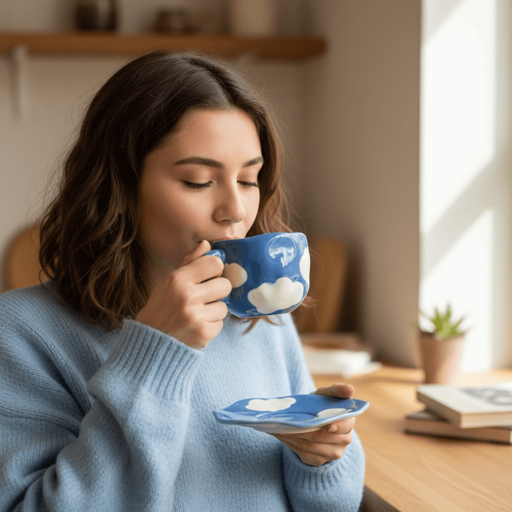 TrinkgläserSet – Dunkelblaue Wolkenform Tasse