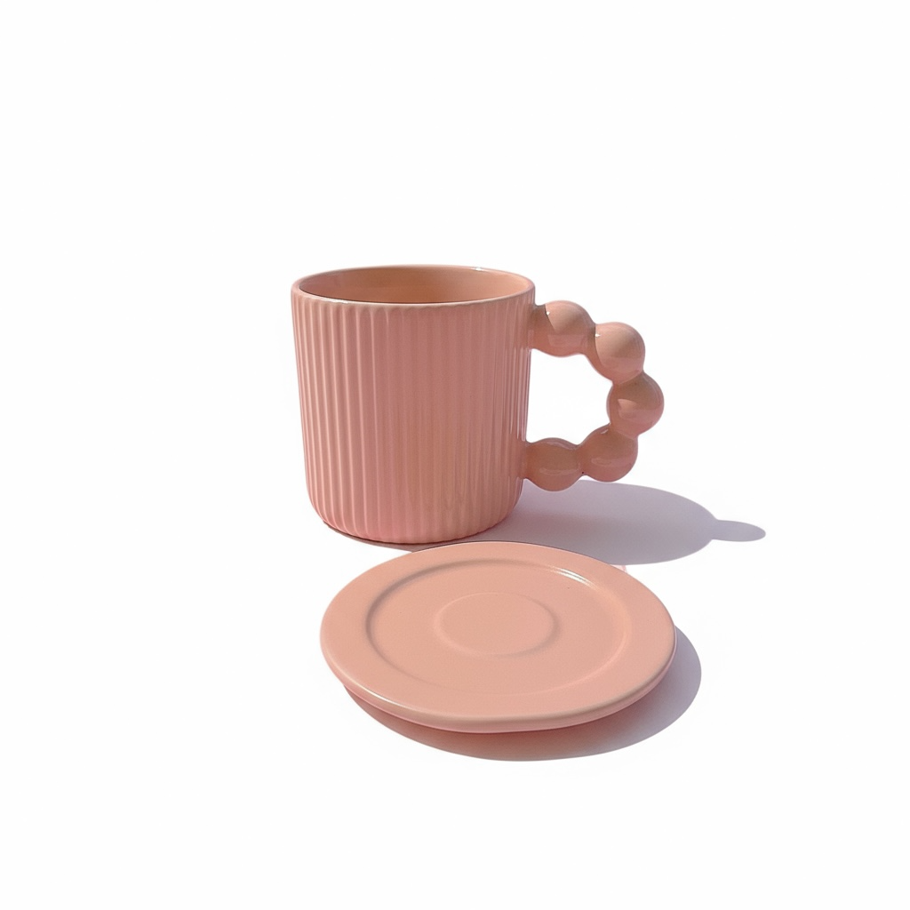 Aesthetic Tassen pfirsichfarben mit Sprudelgriff