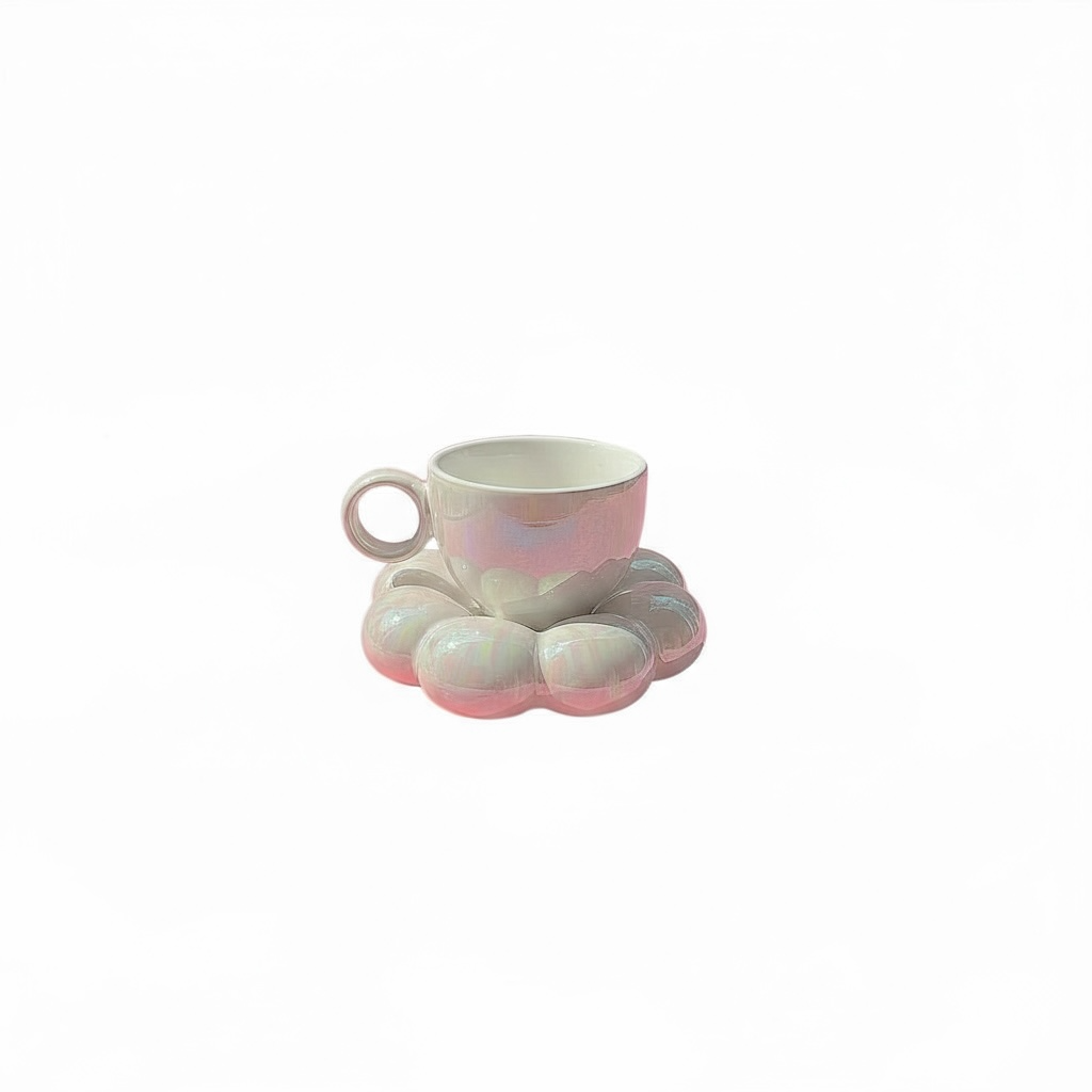 Pearl White Cloud Flower Mug