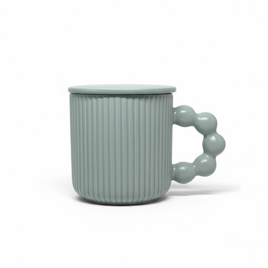 Blue Bubbly Handle Mug